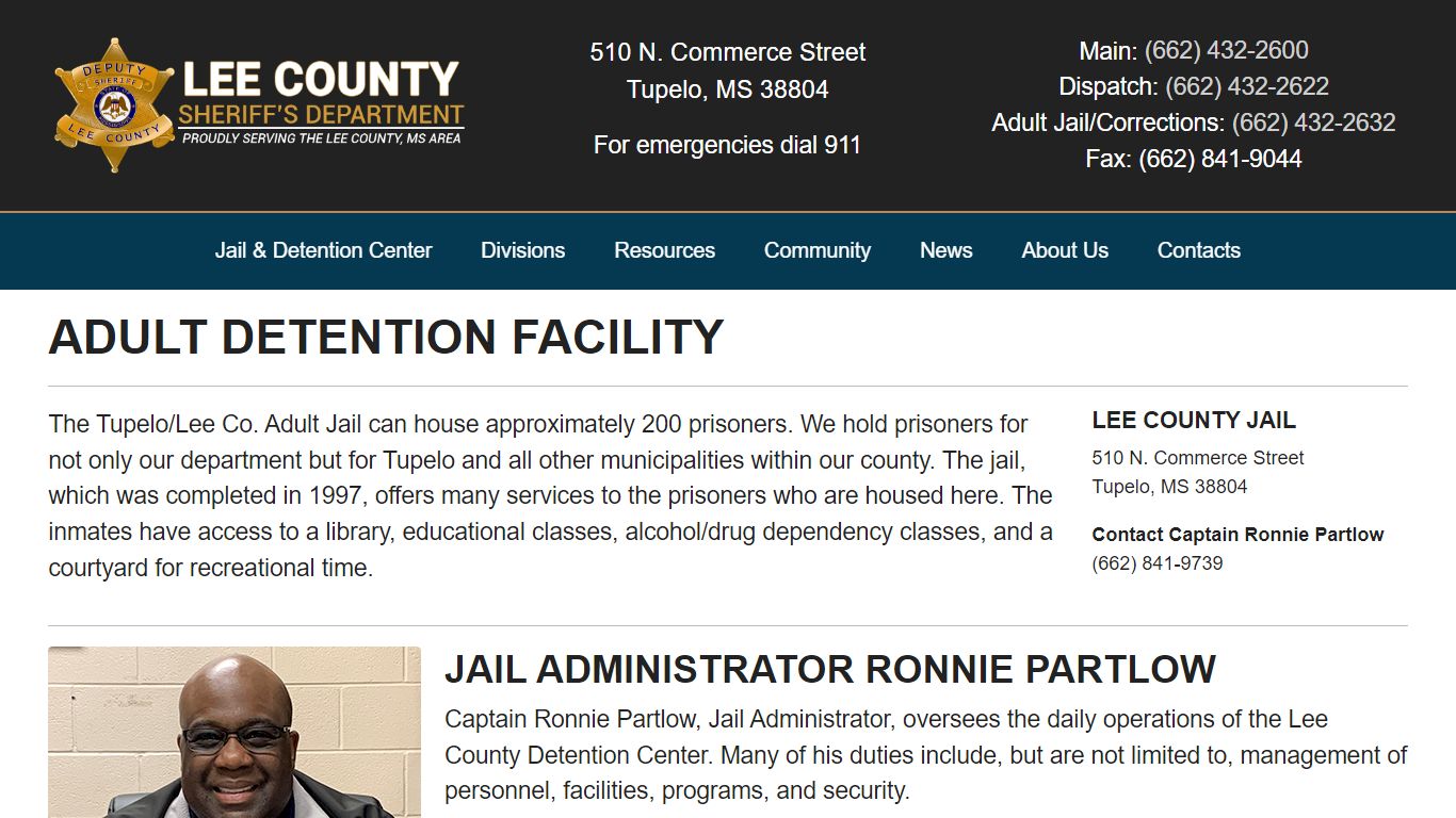 Adult Detention Facility - Lee County Sheriff's Office